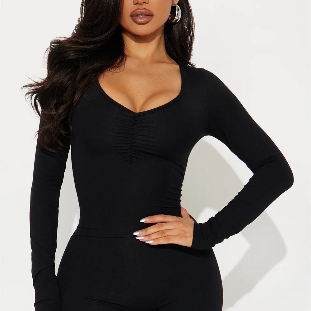 Fashion Nova Black Long Sleeve Jumpsuit